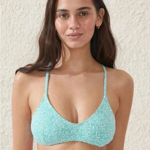 Cotton On Body 2 Piece Capri Ditsy Micro Floral Scoop Tri Top Brazilian Bottom L